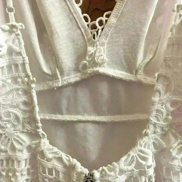 Lulus white crochet mini dress spaghetti straps size medium - Picture 5 of 9